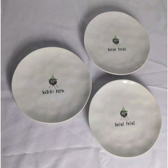 Rae Dunn Other - Set Rae Dunn Witches Brew Hocus Pocus Melamine Salad Dessert 8” Plates Halloween